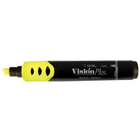 Caja C/12 Piezas Marcador Vision Plus Fluorescente Amarillo, 2600Am