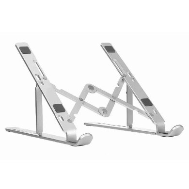 Soporte De Aluminio – Plegable, 7 Angulos Ajustables P/Laptop, Tablet, Celular, 1.8 A 17 Pulgadas, Brobotix 263564