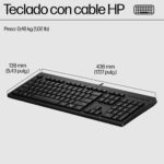 Teclado Alambrico HP 125, USB, Color Negro, 266C9Aaabm