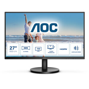 MONITOR 27" AOC 27B3HM LED/FULL HD/PLANO/75HZ/4MS/HDMI/VGA/NEGRO
