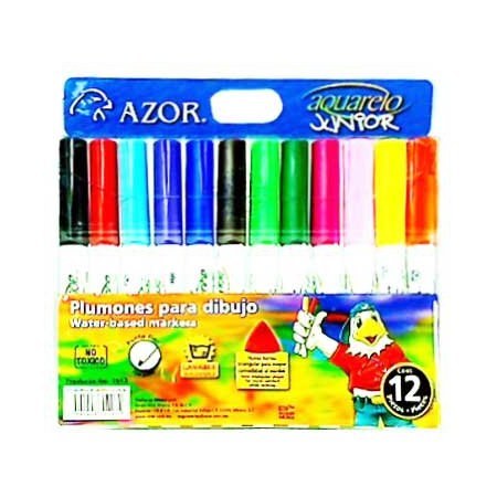Marcador Azor Acuarelo Jr 2912. Bolsa Con 12 Piezas Colores Surtidos. –