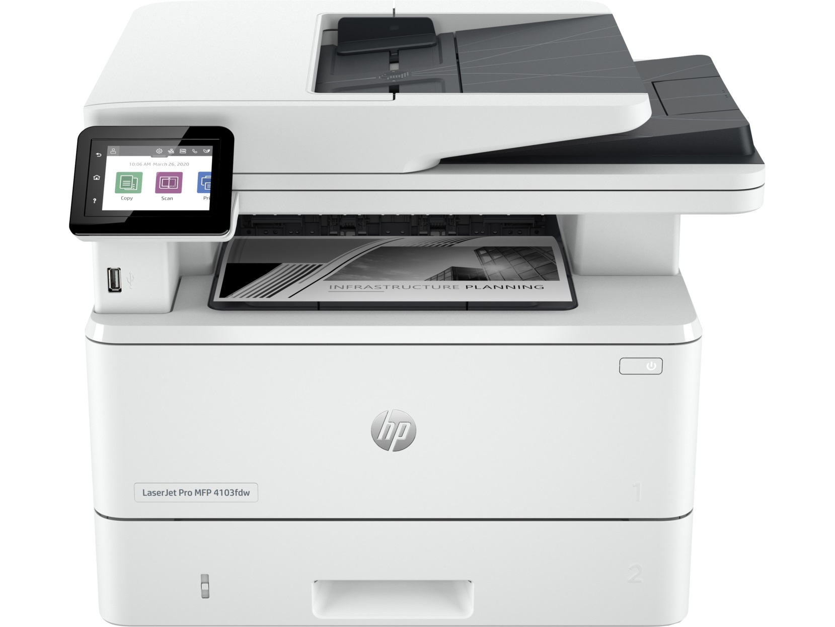 Hp Laserjet Pro 4103dw Conexiones Inalámbricas Multifunction Blanco Y Negro Impresora, Copiadora, Escáner; Doble Cara