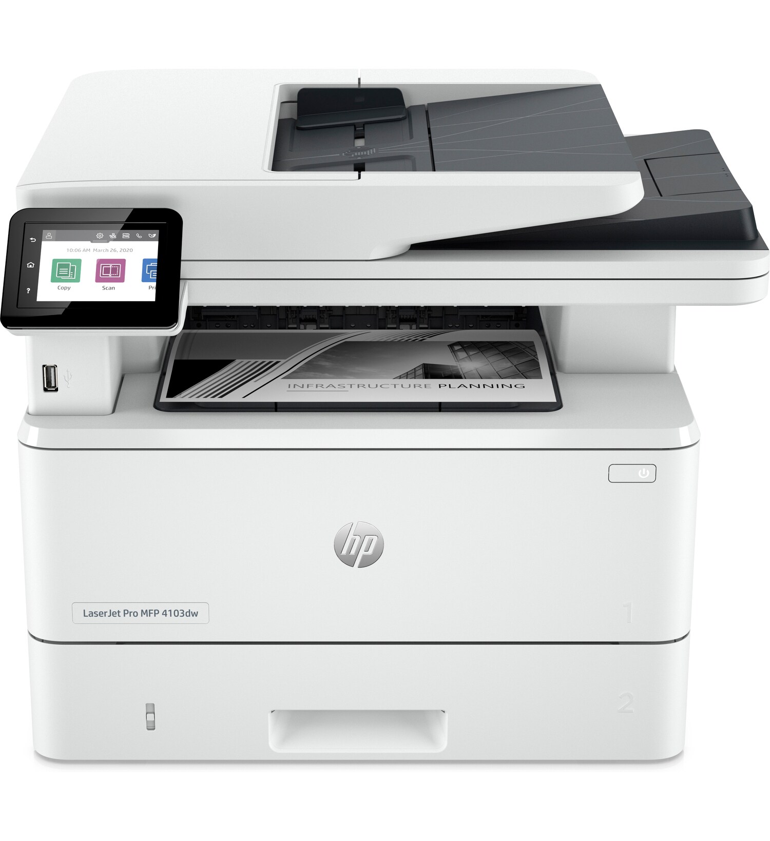 Hp Laserjet Pro 4103fdw Conexiones Inalámbricas Multifunction Blanco Y Negro Impresora, Copiadora, Escáner; Doble Cara