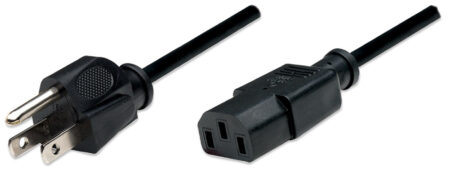 Cable De Alimentación Estándar Para Pc Manhattan, Macho/Hembra 1,8 M, Negro.