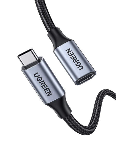 Cable USB-C Macho A USB-C Hembra Ugreen 30205 1 M, USB-C 3.1 Gen 2, 10 Gbps, 100W, Compatible Con Thunderbolt 3, Nylon Trenzado