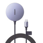 Cargador Inalambrico Magnetico Ugreen 30233 15W/Carga Rapida/Fuerte Absorcion Magnetica/Cable De Nylon Trenzado/1.5 Metros/Certificado Mfm