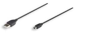 Cable USB V2.0 A-Mini B 3.0M Negro