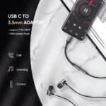 Cable Adaptador USB Tipo-C A Jack 3.5Mm Ugreen 30632 10Cm/Compatible Solo Con Xiaomi Y Huawei /Carcasa De Aluminio/Nylon Trenzado