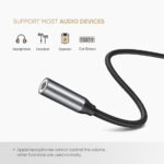 Cable Adaptador USB Tipo-C A Jack 3.5Mm Ugreen 30632 10Cm/Compatible Solo Con Xiaomi Y Huawei /Carcasa De Aluminio/Nylon Trenzado