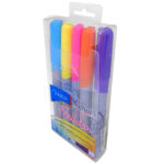 Marcador Permanente Azor Signal 30655 Fashion Estuche. Paquete Con 5 Piezas. Colores Fucsia Azul - Amarillo, Rosa, Naranja Y Violeta