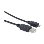 Cable USB Manhattan V2 A-Micro B Pvc 1 Metro Negro 307161