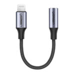Cable Adaptador Macho-Aux 3.5Mm Hembra Ugreen 30756 10Cm, Para Iphone, Negro-Gris,
