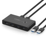 Hub 4 Puertos USB 3.0 A 2 Pc´s Ugreen 30768, Cambio Mediante Boton, USB De 1.5 M
