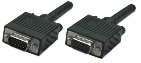 309011 Extension Vga Hd15 Macho A Hd15 Hembra; 1.8 M. Negro, Completamente Blindado Para Reducir La Interferencia.