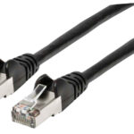 Cable De Red S/Ftp - Cat6A, .3M (1Ft), 100 Cobre, Hasta 10Gb, Contactos 50Micras De Oro, Blindado, Cable Patch Negro Intellinet 313834