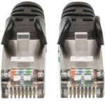 Cable De Red S/Ftp - Cat6A, .3M (1Ft), 100 Cobre, Hasta 10Gb, Contactos 50Micras De Oro, Blindado, Cable Patch Negro Intellinet 313834