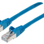 Cable De Red S/Ftp - Cat6A, .3M (1Ft), 100 Cobre, Hasta 10Gb, Contactos 50Micras De Oro, Blindado, Cable Patch Azul Intellinet 315982