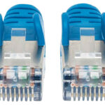 Cable De Red S/Ftp - Cat6A, .3M (1Ft), 100 Cobre, Hasta 10Gb, Contactos 50Micras De Oro, Blindado, Cable Patch Azul Intellinet 315982