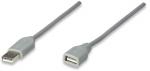 317238 Cable De Extensión Usb Macho-hembra De 3.0m Color Gris; Velocidad Máxima De Hasta 12 Mbps.