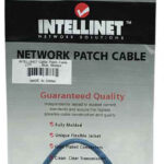 Cable De Red Utp, Cat5E, .5M (1.5Ft), 100% Cobre, Contactos Chapa De Oro, Cable Patch Azul Intellinet 318129
