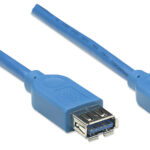 Cable USB V3.2 Ext. Tipo A 3.0M Azul 5 Gbps