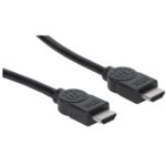 Cable HDMI De Alta Velocidad Con Canal Ethernet Blindado Manhattan 323222 De 3Metros, Negro