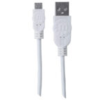 Cable USB A Micro B Manhattan 323987, USB A, Micro-USB B, Macho/Macho, 1 M, Color Blanco