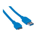 325424 Cable Para Dispositivos USB Micro-B De Súpervelocidad; USB 3.2 Gen 1, A Macho/ Superspeed Micro-B Macho, 5 Gbps, 2 M, Azul