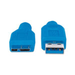 325424 Cable Para Dispositivos USB Micro-B De Súpervelocidad; USB 3.2 Gen 1, A Macho/ Superspeed Micro-B Macho, 5 Gbps, 2 M, Azul