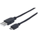 Cable USB De Alta Velocidad Manhattan De USB 2.0 A Macho-Micro USB 2.0 B Macho Negro, 325684