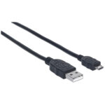 Cable USB De Alta Velocidad Manhattan De USB 2.0 A Macho-Micro USB 2.0 B Macho Negro, 325684