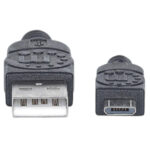 Cable USB De Alta Velocidad Manhattan De USB 2.0 A Macho-Micro USB 2.0 B Macho Negro, 325684
