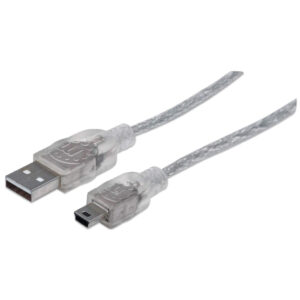 333412 Cable Usb 2.0, A Macho A Mini-b Macho, 480 Mbps, 1.8 M, Plateado Translúcido