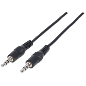 334594 Cable Auxiliar 3.5mm Macho A Macho Color Negro De 1.8m