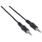 334594 Cable Auxiliar 3.5Mm Macho A Macho Color Negro De 1.8M