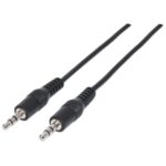 334594 Cable Auxiliar 3.5Mm Macho A Macho Color Negro De 1.8M