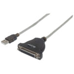 Adaptador USB-A A Db25 F-F 1.8M Alta Velocidad Plata Ieee 12Mbps