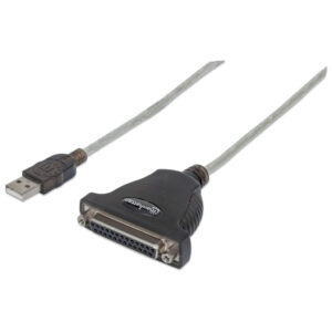 Adaptador Usb-a A Db25 F-f 1.8m Alta Velocidad Plata Ieee 12mbps