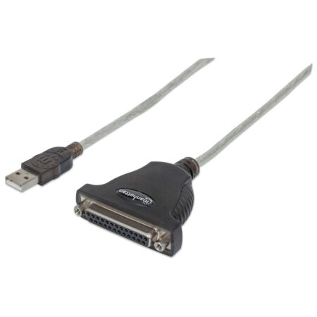Adaptador USB-A A Db25 F-F 1.8M Alta Velocidad Plata Ieee 12Mbps