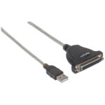 Adaptador USB-A A Db25 F-F 1.8M Alta Velocidad Plata Ieee 12Mbps