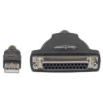 Adaptador USB-A A Db25 F-F 1.8M Alta Velocidad Plata Ieee 12Mbps