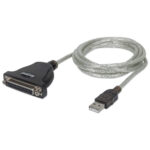 Adaptador USB-A A Db25 F-F 1.8M Alta Velocidad Plata Ieee 12Mbps