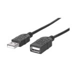 Cable De Extensión Usb2.0 De Alta Velocidad (338653) Manhattan USB 2-0 A Macho / A Hembra, 480 Mbps, 1.8M. Color Negro