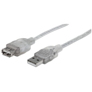 340496 Extensión Usb 2.0 De 3m; Usb 2.0, A Macho/ A Hembra; Plateado Translúcido