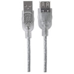 340496 Extensión USB 2.0 De 3M; USB 2.0, A Macho/ A Hembra; Plateado Translúcido