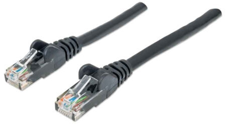 Cable De Red Utp – Cat6, .5M (1.5Ft), 100 Cobre, Contactos Chapa De Oro, Cable Patch Negro Intellinet 342032