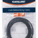 Cable De Red Utp - Cat6, 2M (7Ft), 100 Cobre, Contactos Chapa De Oro, Cable Patch Negro Intellinet 342063