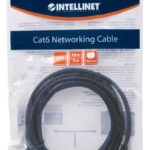 Cable De Red Utp, Cat6, 3M (10Ft), 100% Cobre, Contactos Chapa De Oro, Cable Patch Negro Intellinet 342070