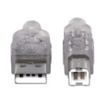 Cable USB 2.0 USB A Macho - USB B Macho 5 Metros Manhattan 345408 Color Plata