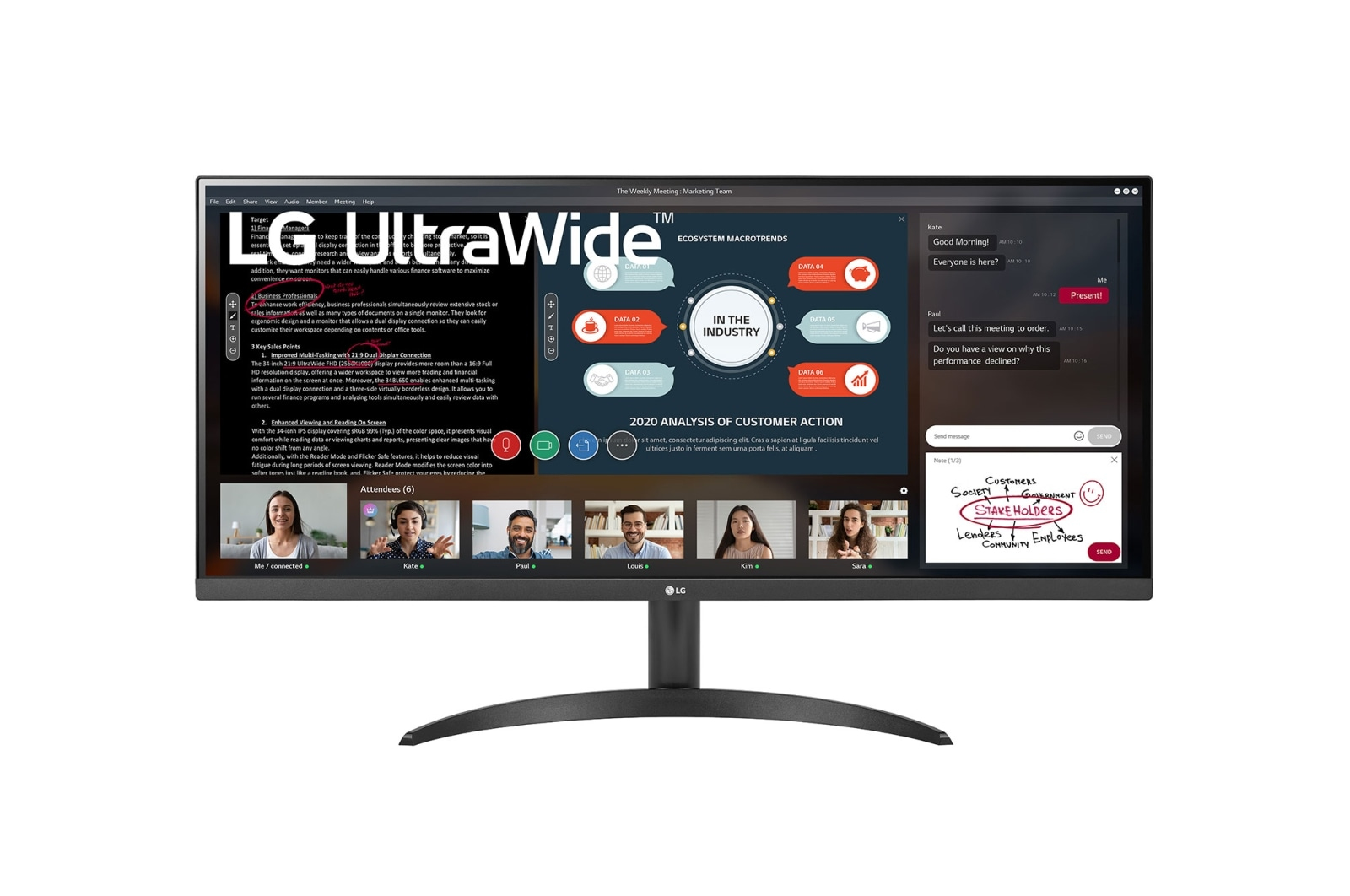 Monitor 34" Lg 34wp500-b Ultrawide/led/ips/fhd/2560x1080/5ms/hdmi/75hz